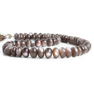 9mm-13mm Chocolate Moonstone Plain Rondelle Beads 16 inch 62 pieces - The Bead Traders