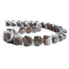 9mm-14mm Chocolate Moonstone Faceted Twist Beads 17 inch 36 pieces - The Bead Traders