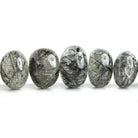 9mm-16mm Black Tourmalinated Quartz Plain Rondelle Beads 16 inch 47 pieces - The Bead Traders