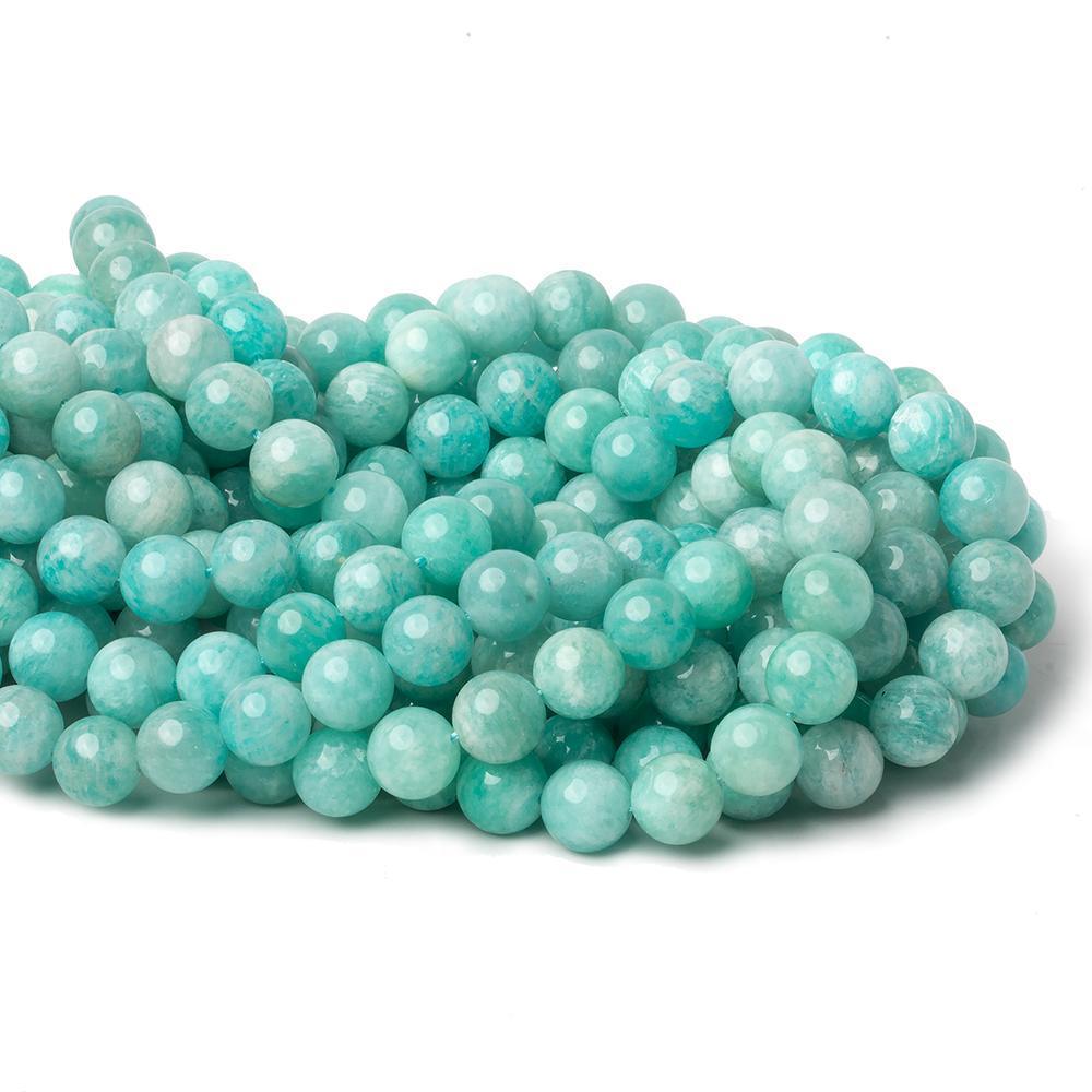 9mm Amazonite plain round beads 16 inch 45 pieces - The Bead Traders