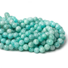 9mm Amazonite plain round beads 16 inch 45 pieces - The Bead Traders