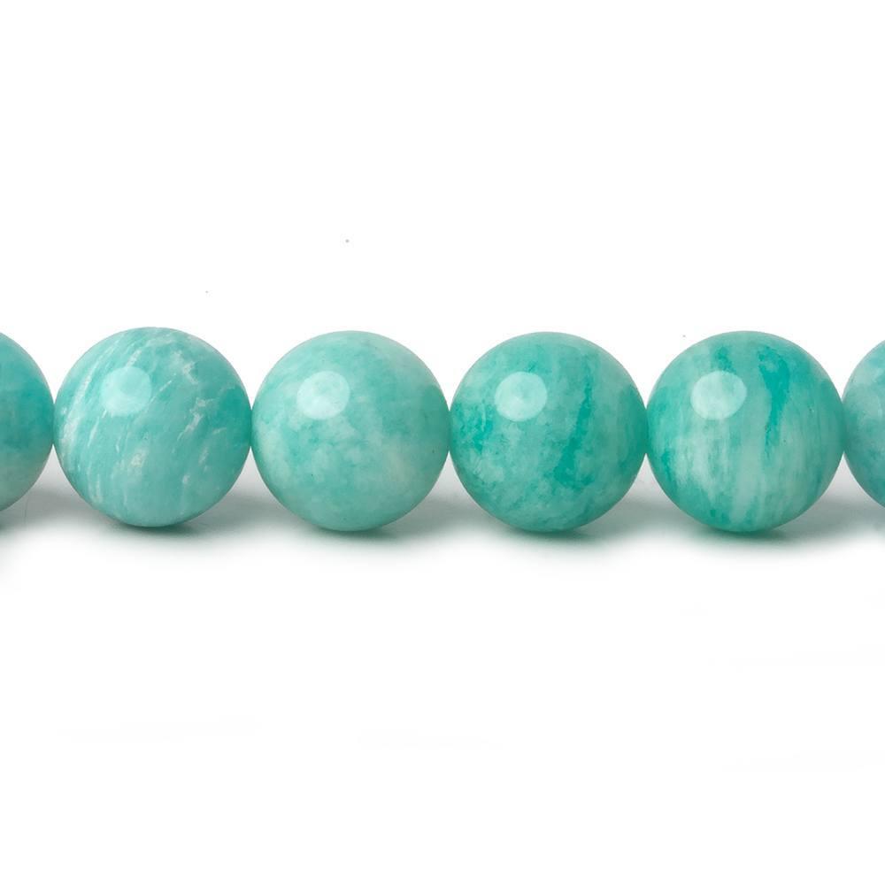 9mm Amazonite plain round beads 16 inch 45 pieces - The Bead Traders