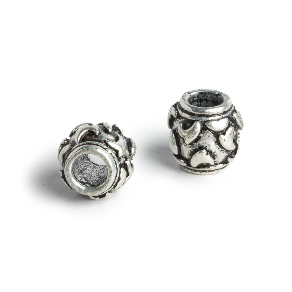 9mm Antique Silver Plated Large Hole Beads Set of 2 - The Bead Traders