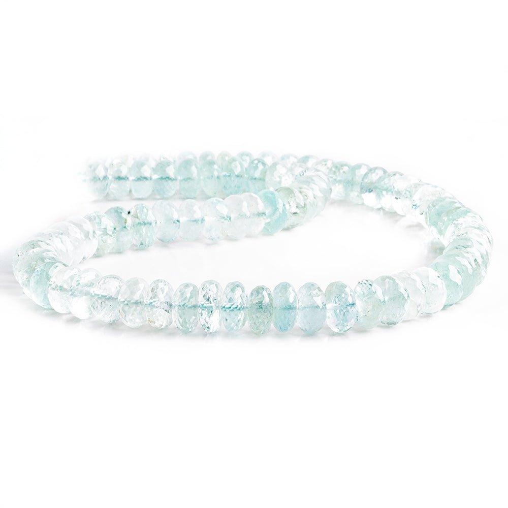 9mm Aquamarine Faceted Rondelle Beads 15 inch 83 pieces - The Bead Traders