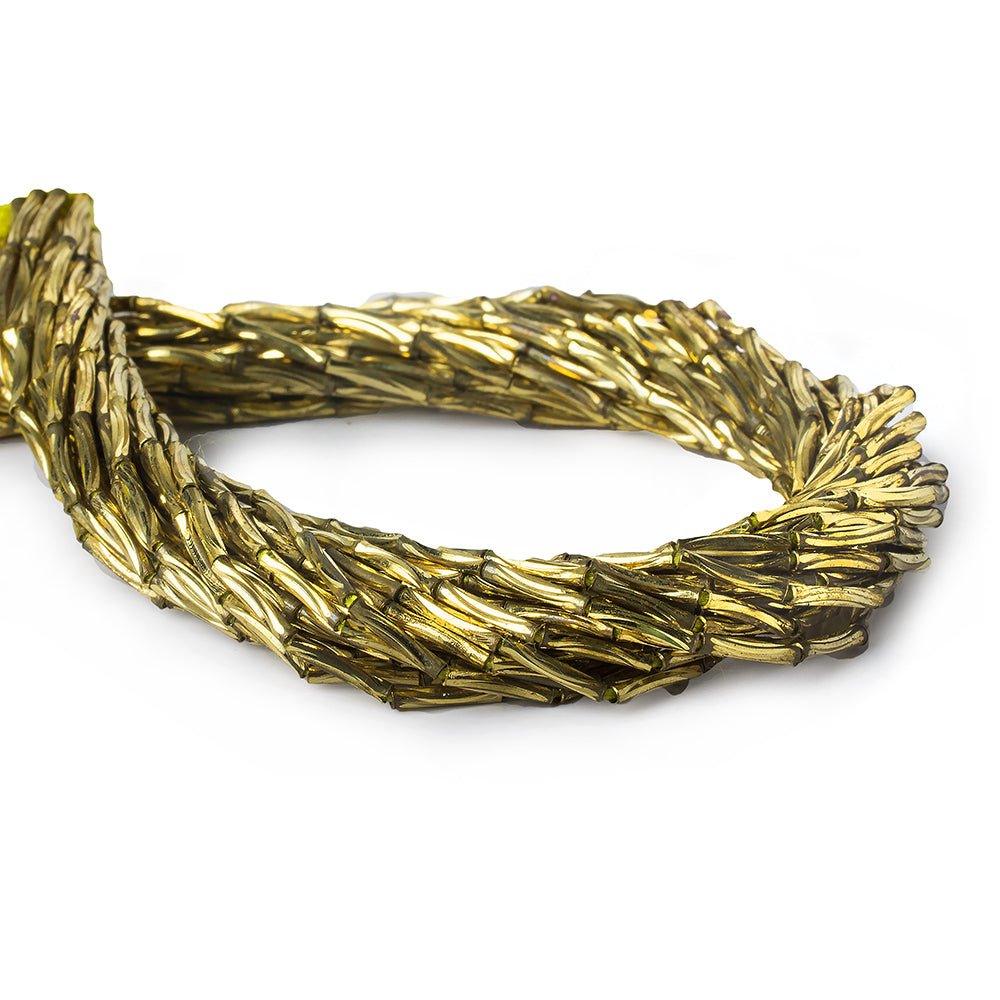 9mm Brass Curved Grooved Tube Beads, 8 inch - The Bead Traders