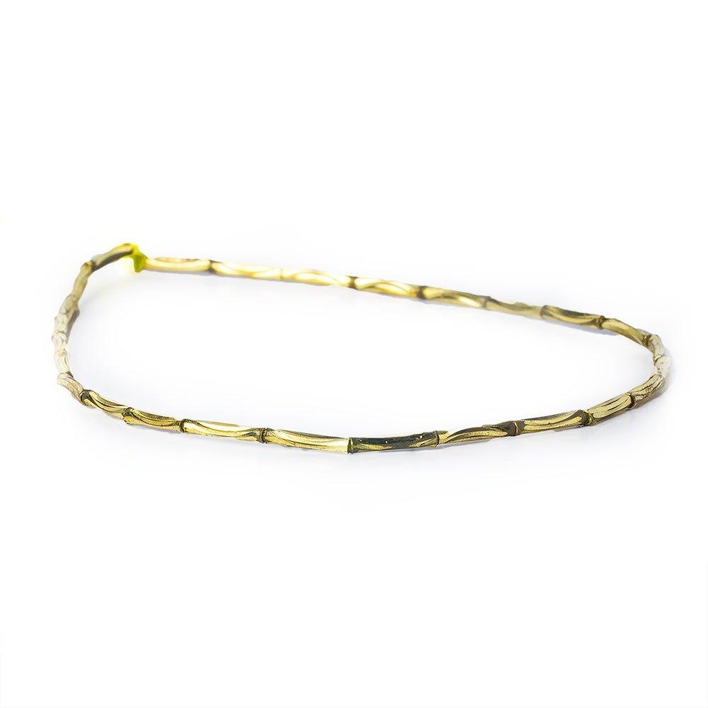 9mm Brass Curved Grooved Tube Beads, 8 inch - The Bead Traders
