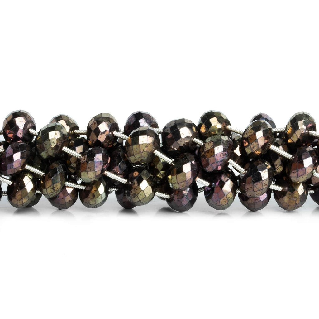 9mm Chocolate Black Spinel Faceted Rondelles 8 inch 18 beads - The Bead Traders