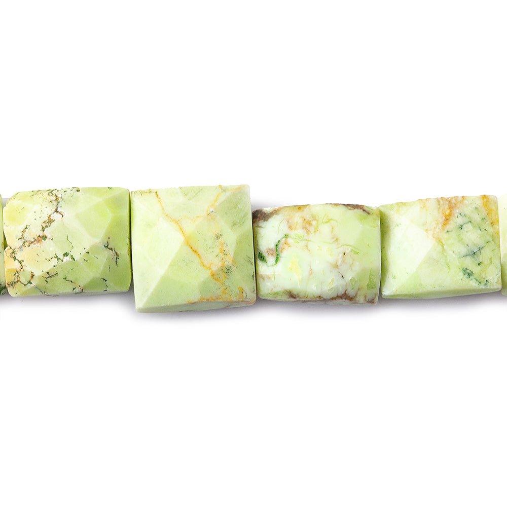 9mm Chrysoprase And Matrix Faceted Rectangle Beads, 15 inch - The Bead Traders