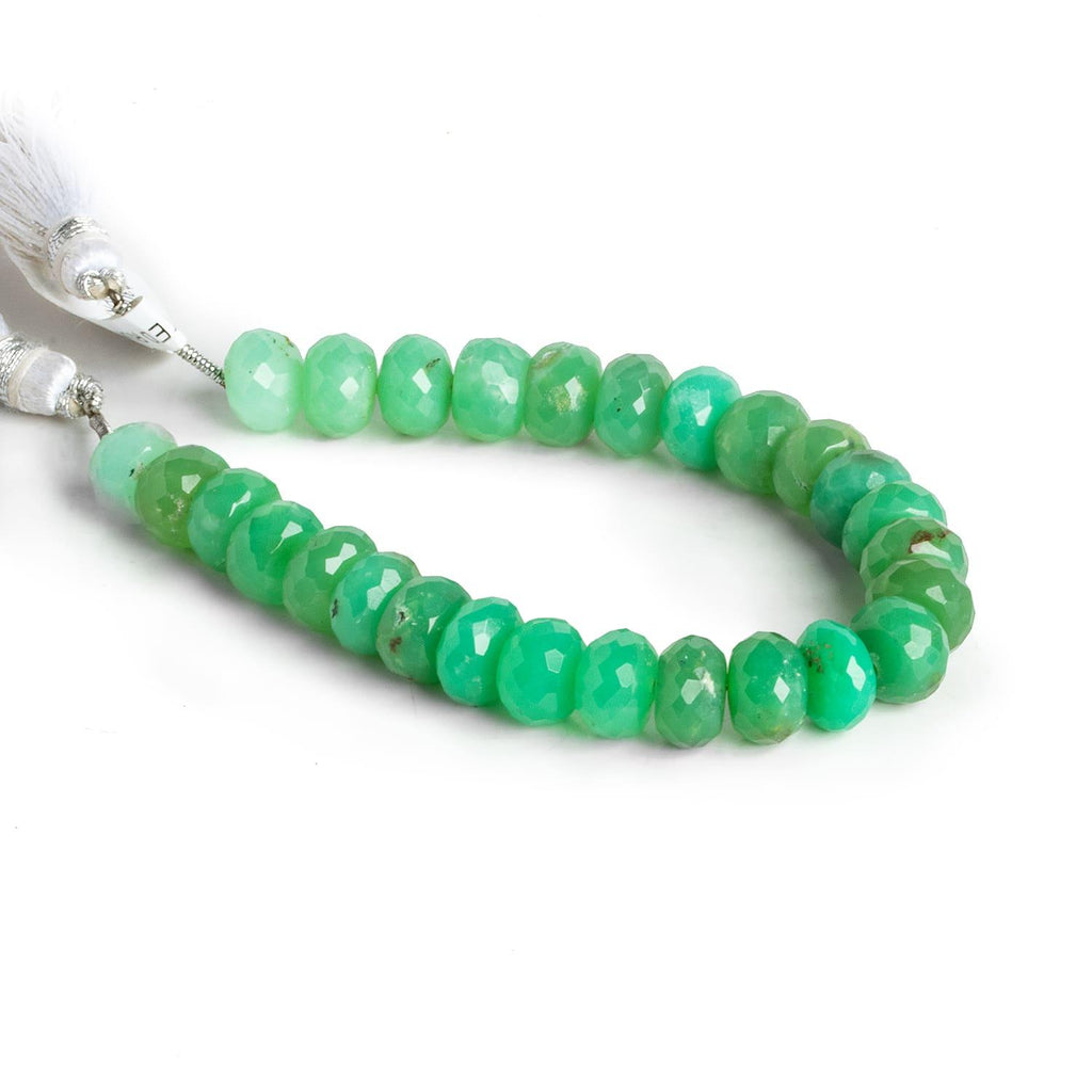 9mm Chrysoprase Faceted Rondelles 6 inch 27 beads - The Bead Traders