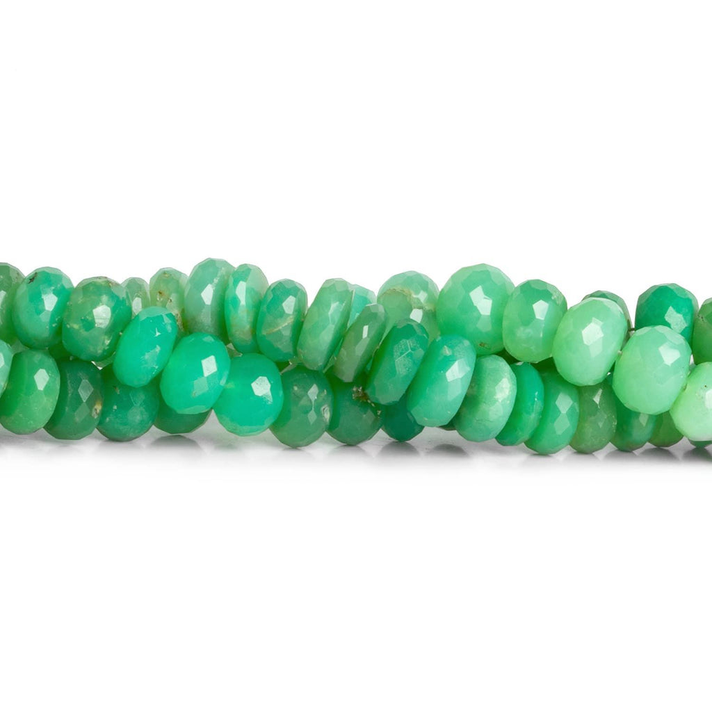 9mm Chrysoprase Faceted Rondelles 6 inch 27 beads - The Bead Traders