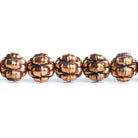 9mm Copper Flower Cut Round Beads 8 inch 24 pieces - The Bead Traders