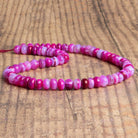 9mm Fuschia Opal Plain Rondelles 16 inch 65 beads - The Bead Traders