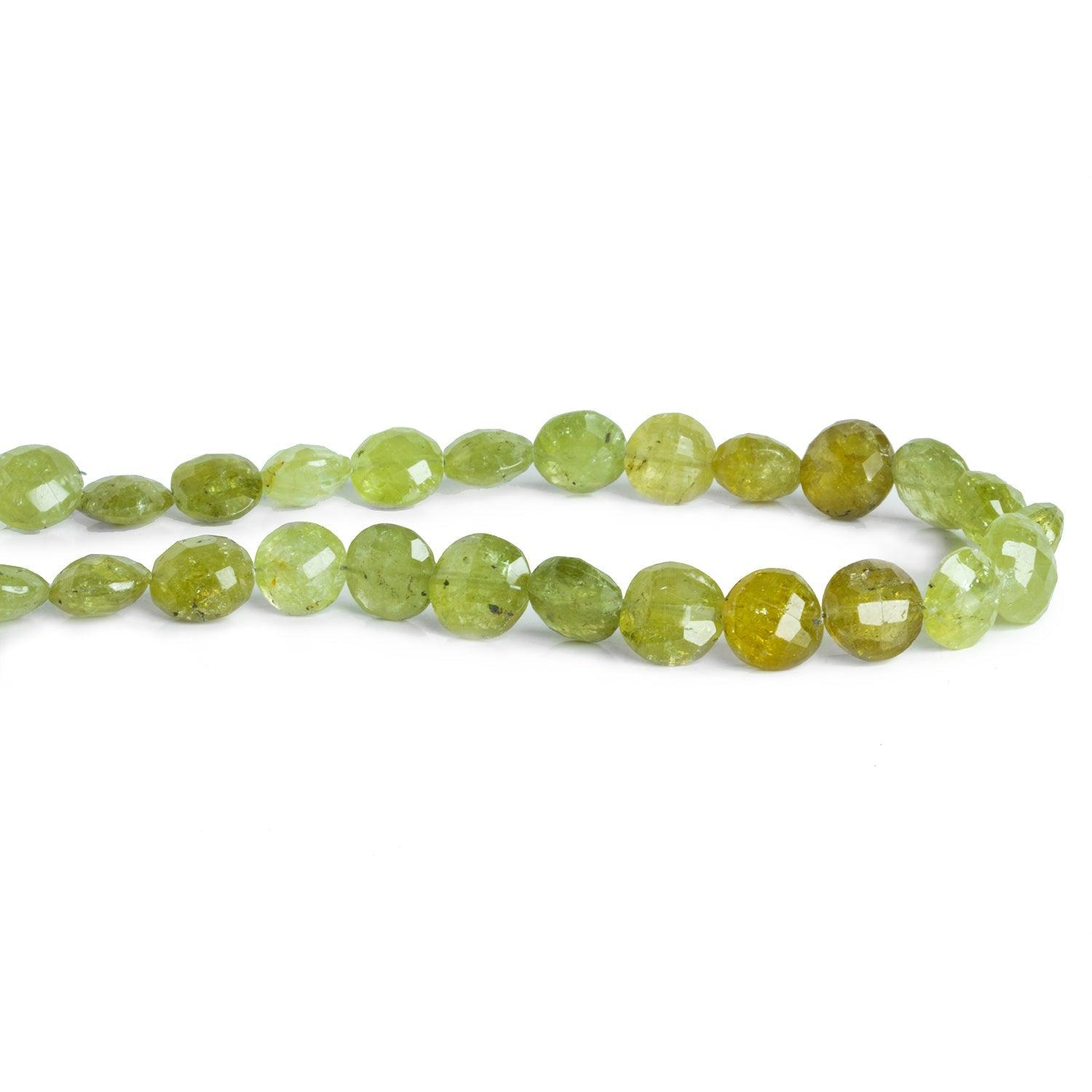 9mm Grossular Garnet Faceted Coins 8.5 inch 25 beads - The Bead Traders