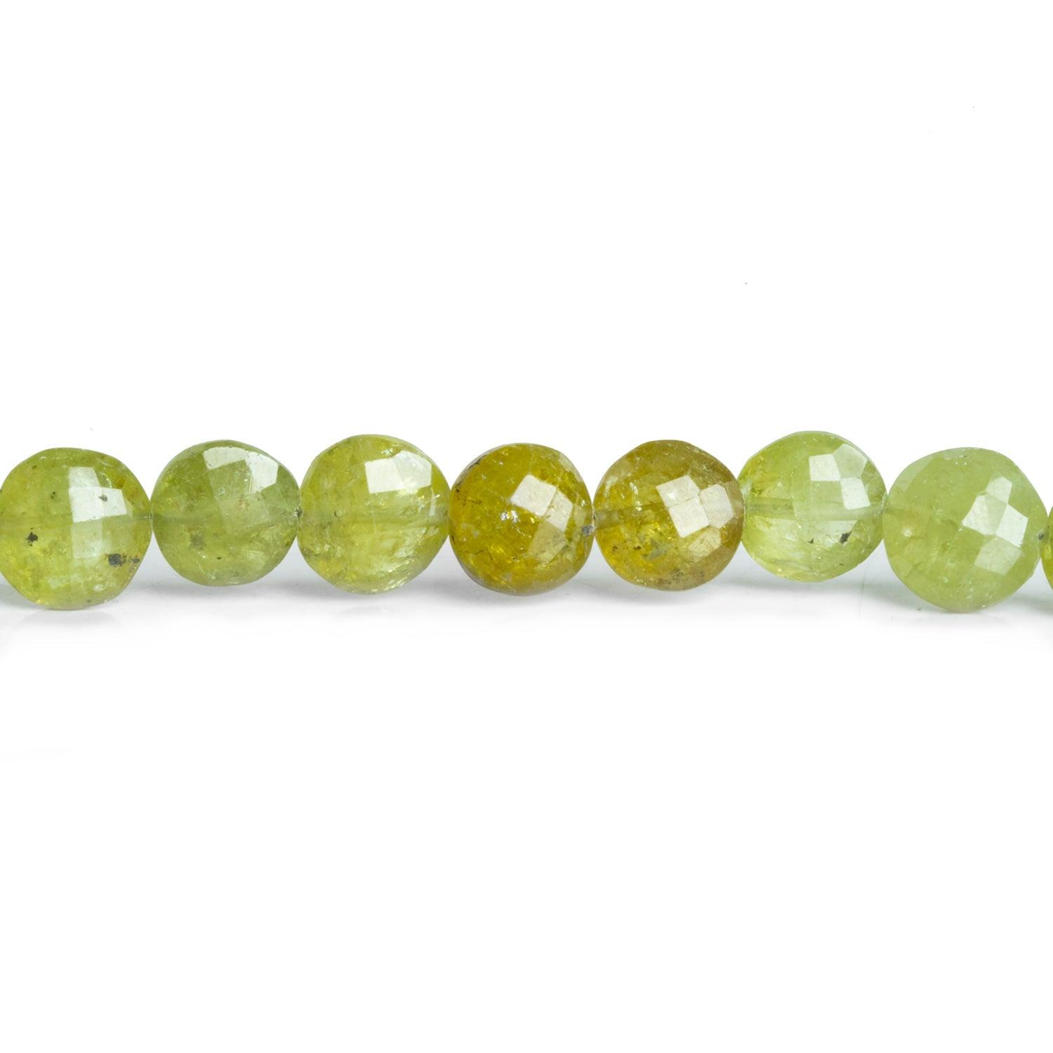 9mm Grossular Garnet Faceted Coins 8.5 inch 25 beads - The Bead Traders