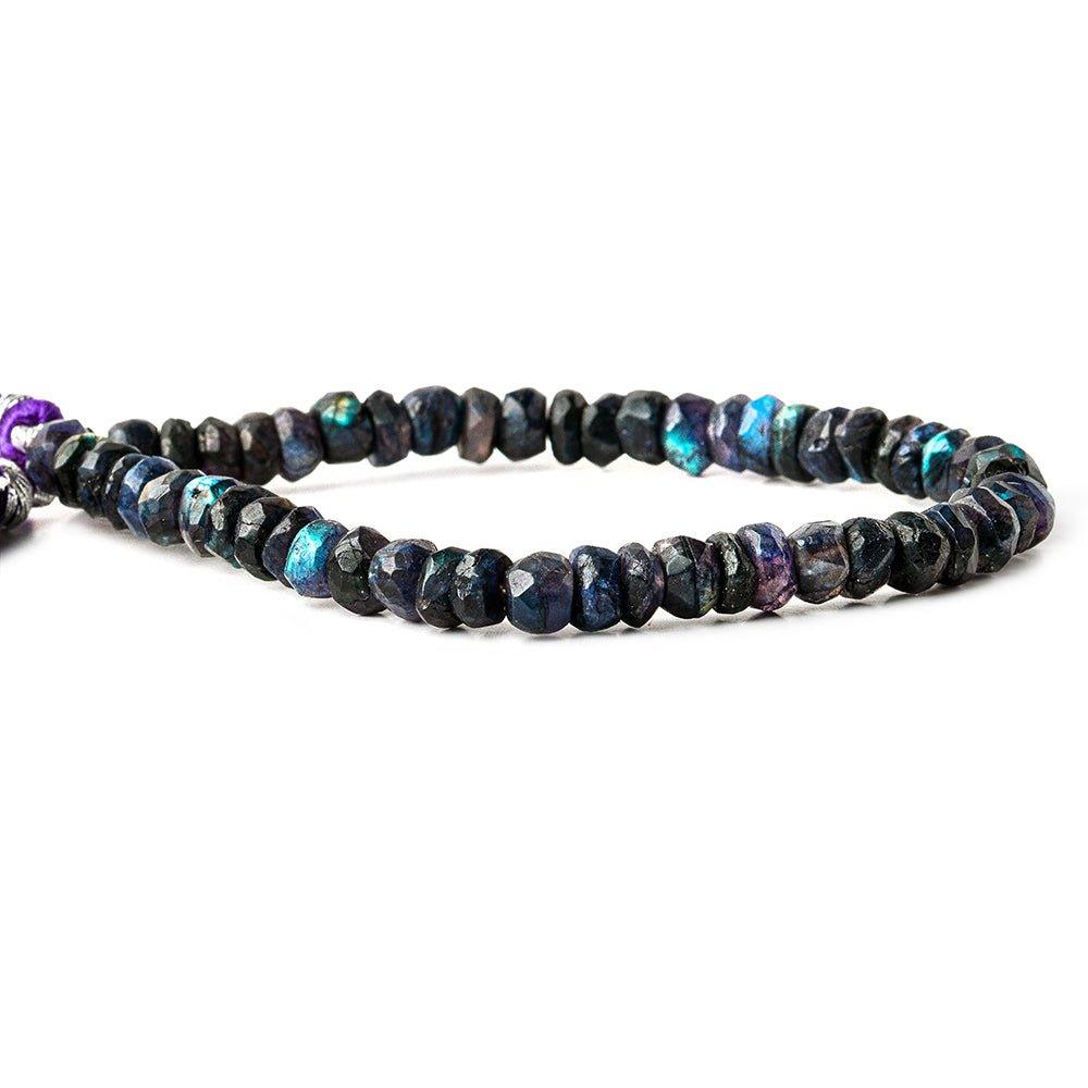 9mm Indigo Labradorite native faceted rondelle beads 8 inch 40 beads - The Bead Traders