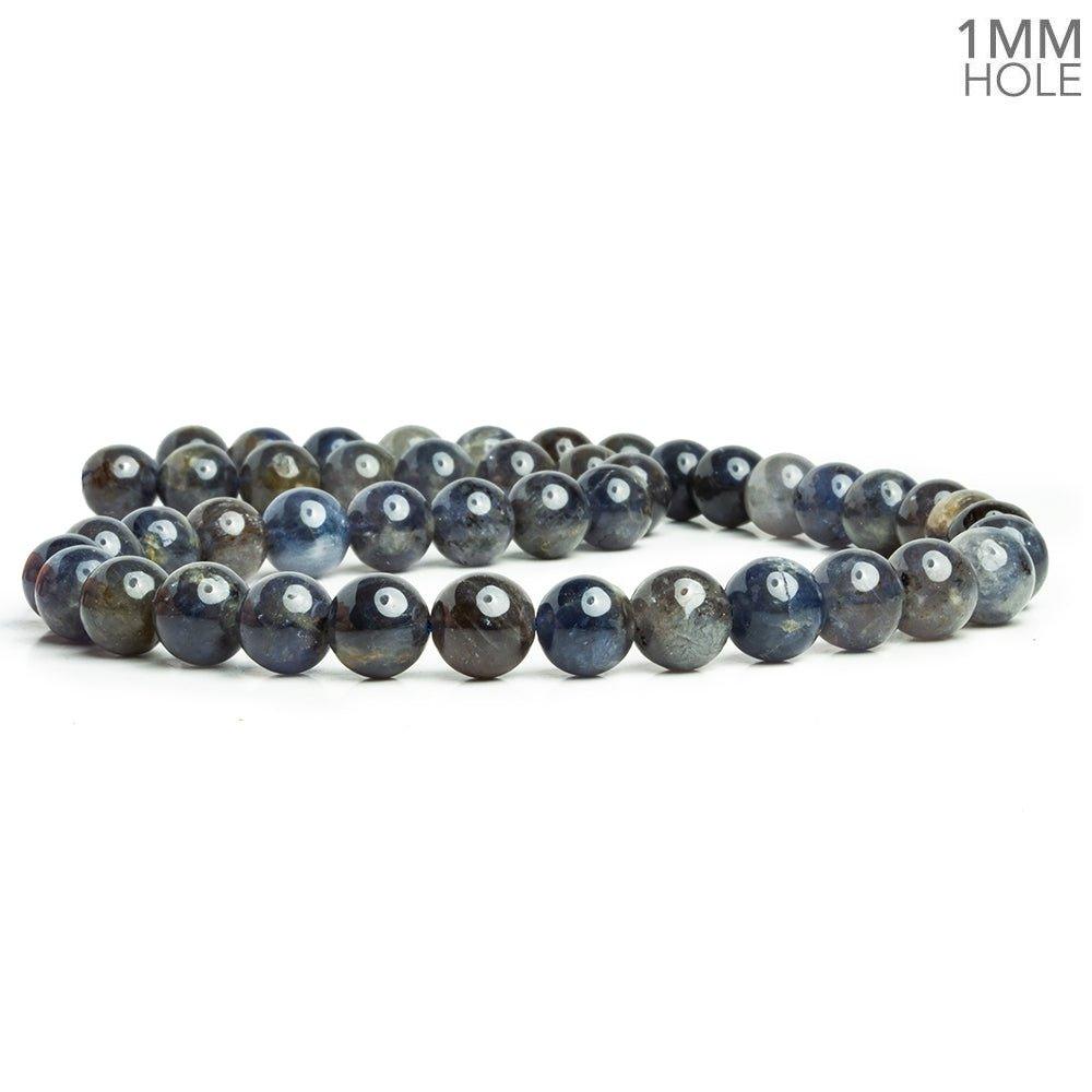 9mm Iolite Plain Round Beads 16 inch 45 pieces - The Bead Traders