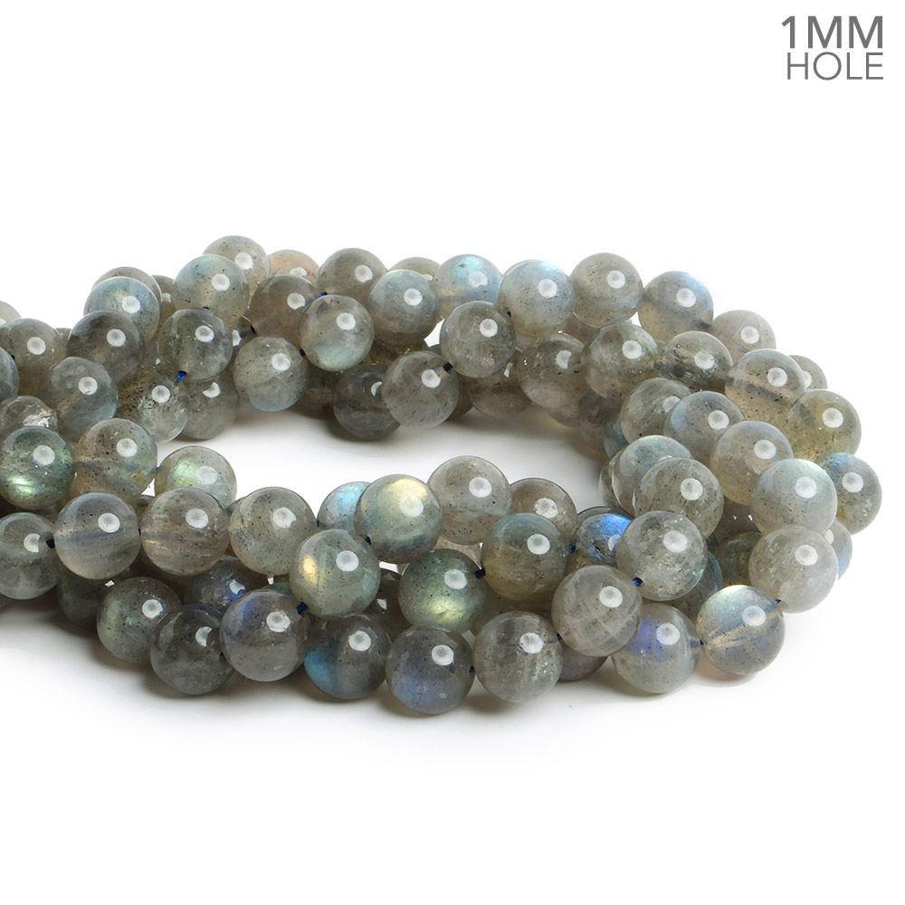 9mm Labradorite Plain Round Beads 15.5 inch 43 pieces - The Bead Traders