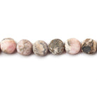 9mm Matte Chocolate Rhodochrosite plain coins 7.5 inch 21 beads - The Bead Traders