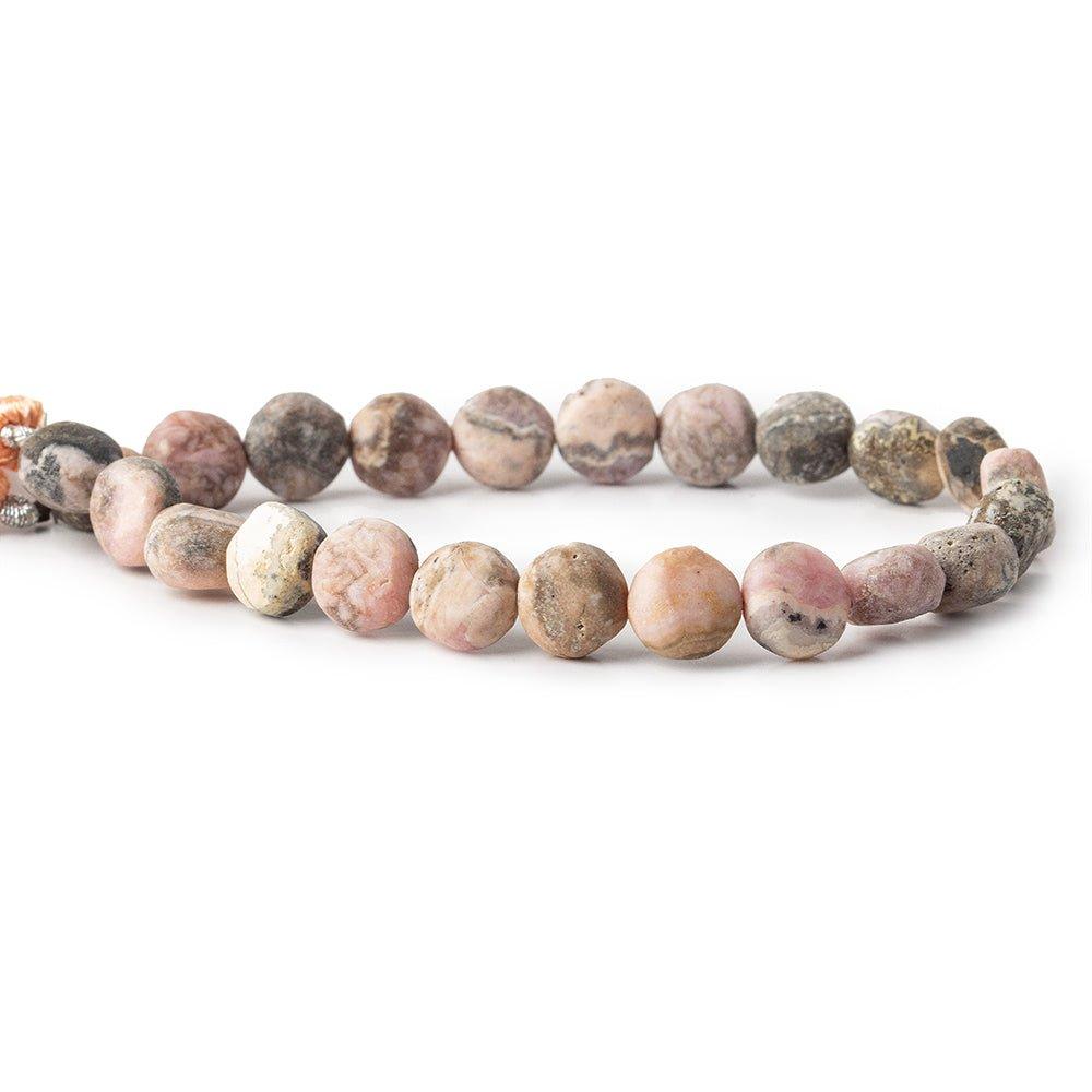 9mm Matte Chocolate Rhodochrosite plain coins 7.5 inch 21 beads - The Bead Traders