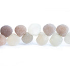 9mm Matte Moonstone Heart Beads 7.5 inch 41 pieces - The Bead Traders