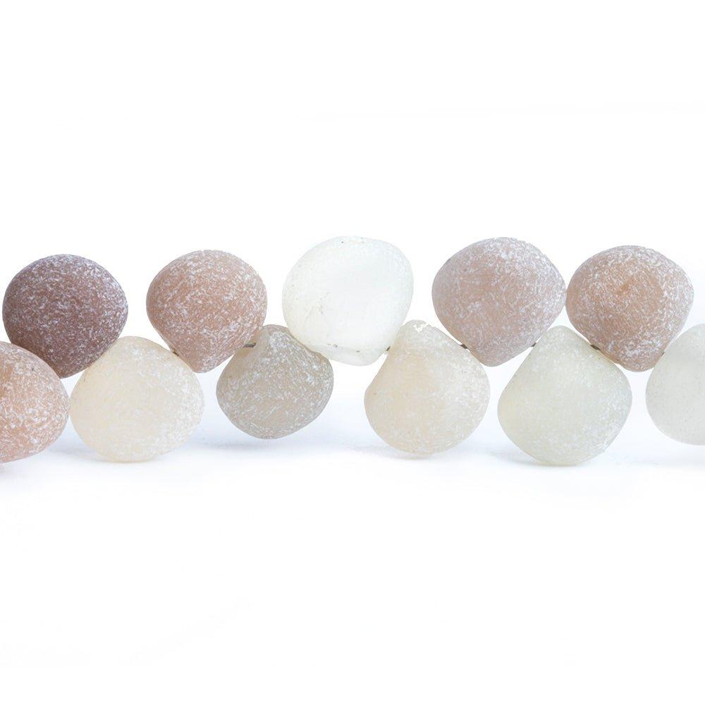 9mm Matte Moonstone Heart Beads 7.5 inch 41 pieces - The Bead Traders