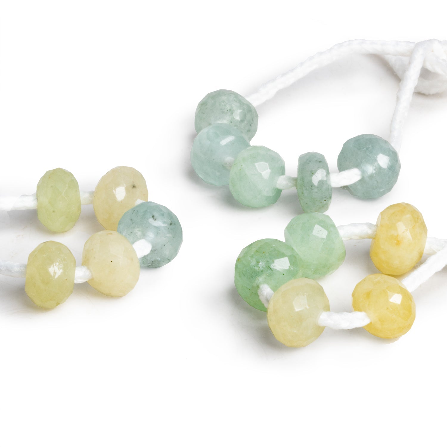 9mm Multi Beryl Large Hole Rondelles 5 beads - The Bead Traders