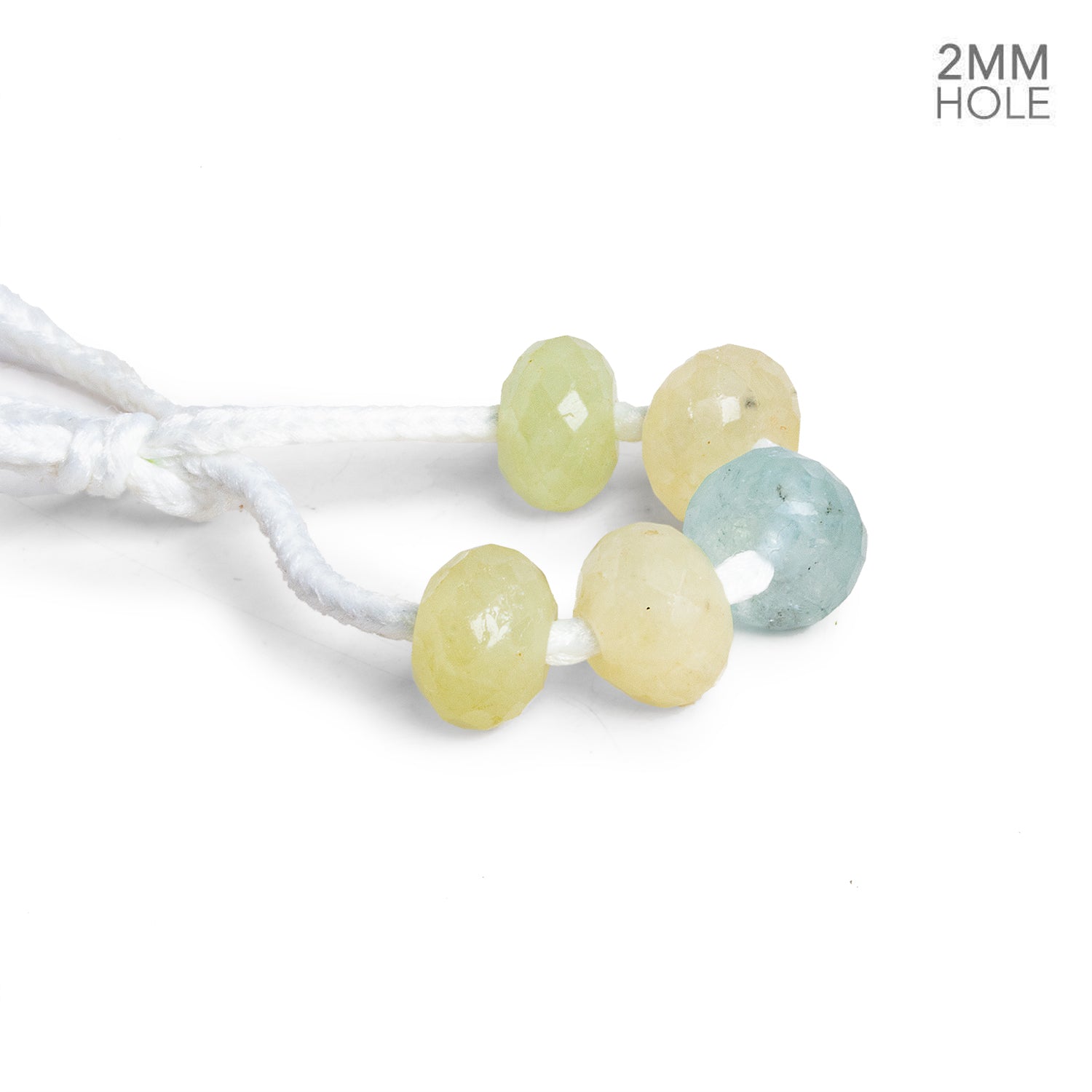 9mm Multi Beryl Large Hole Rondelles 5 beads - The Bead Traders