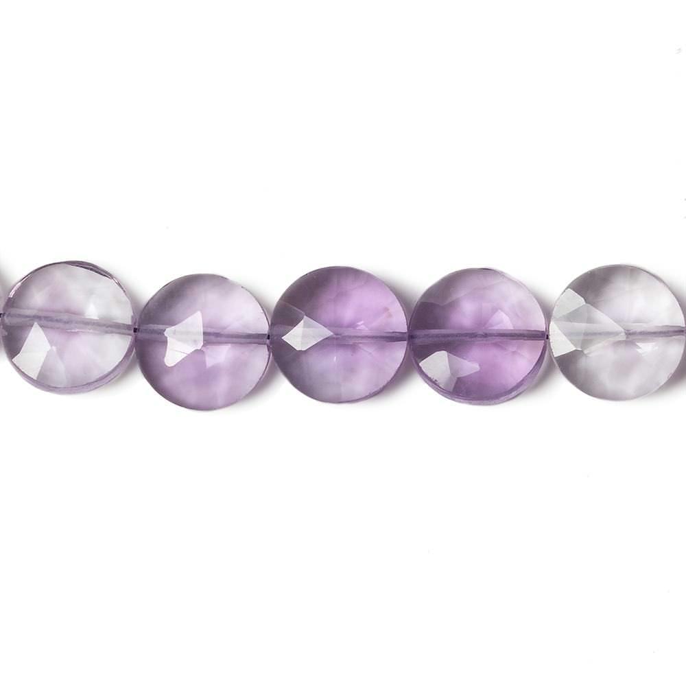 9mm Pink Amethyst faceted coin beads 8 inch 23 pieces - The Bead Traders