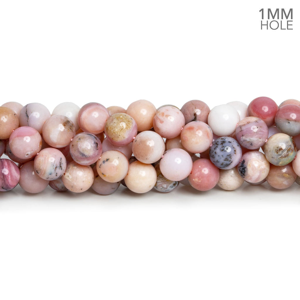 9mm Pink Peruvian Opal plain round beads 16 inch 45 pieces - The Bead Traders