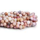 9mm Pink Peruvian Opal plain round beads 16 inch 45 pieces - The Bead Traders