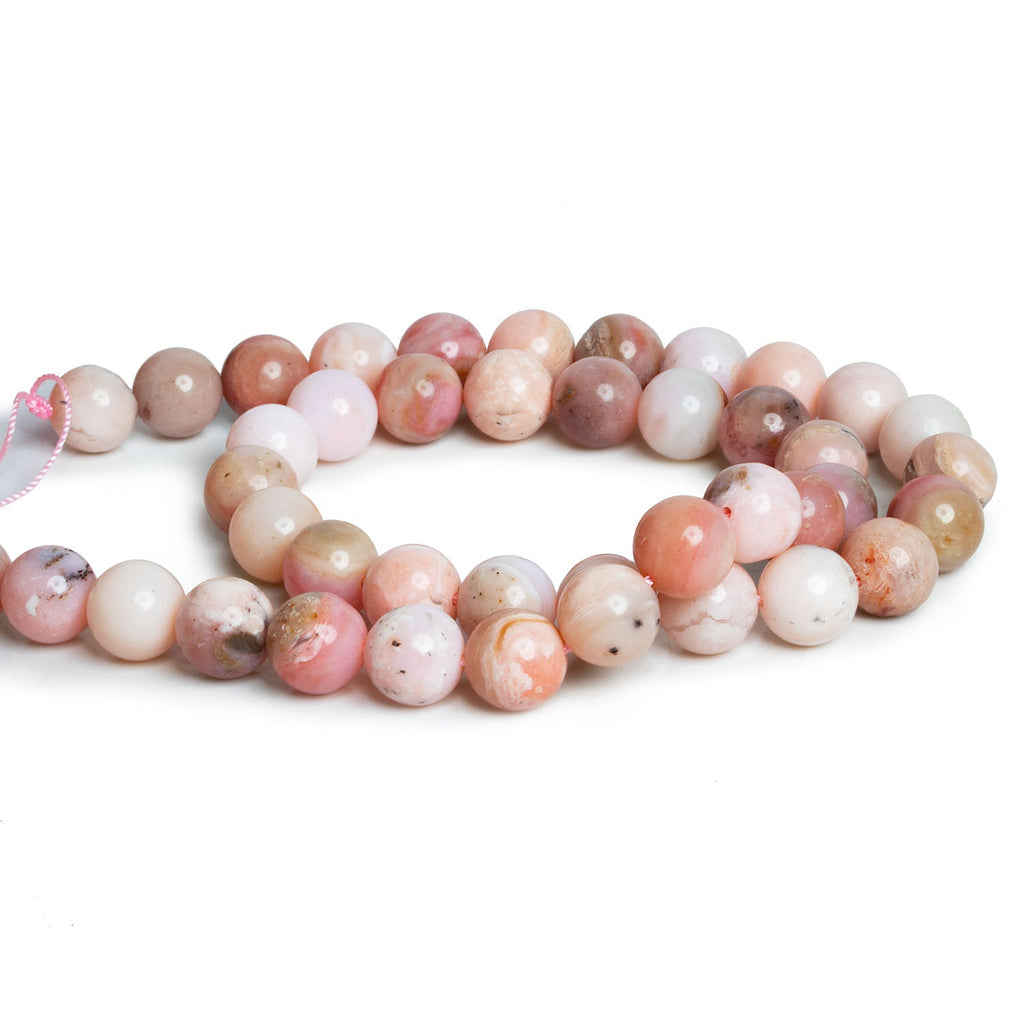 9mm Pink Peruvian Opal plain round beads 16 inch 45 pieces - The Bead Traders
