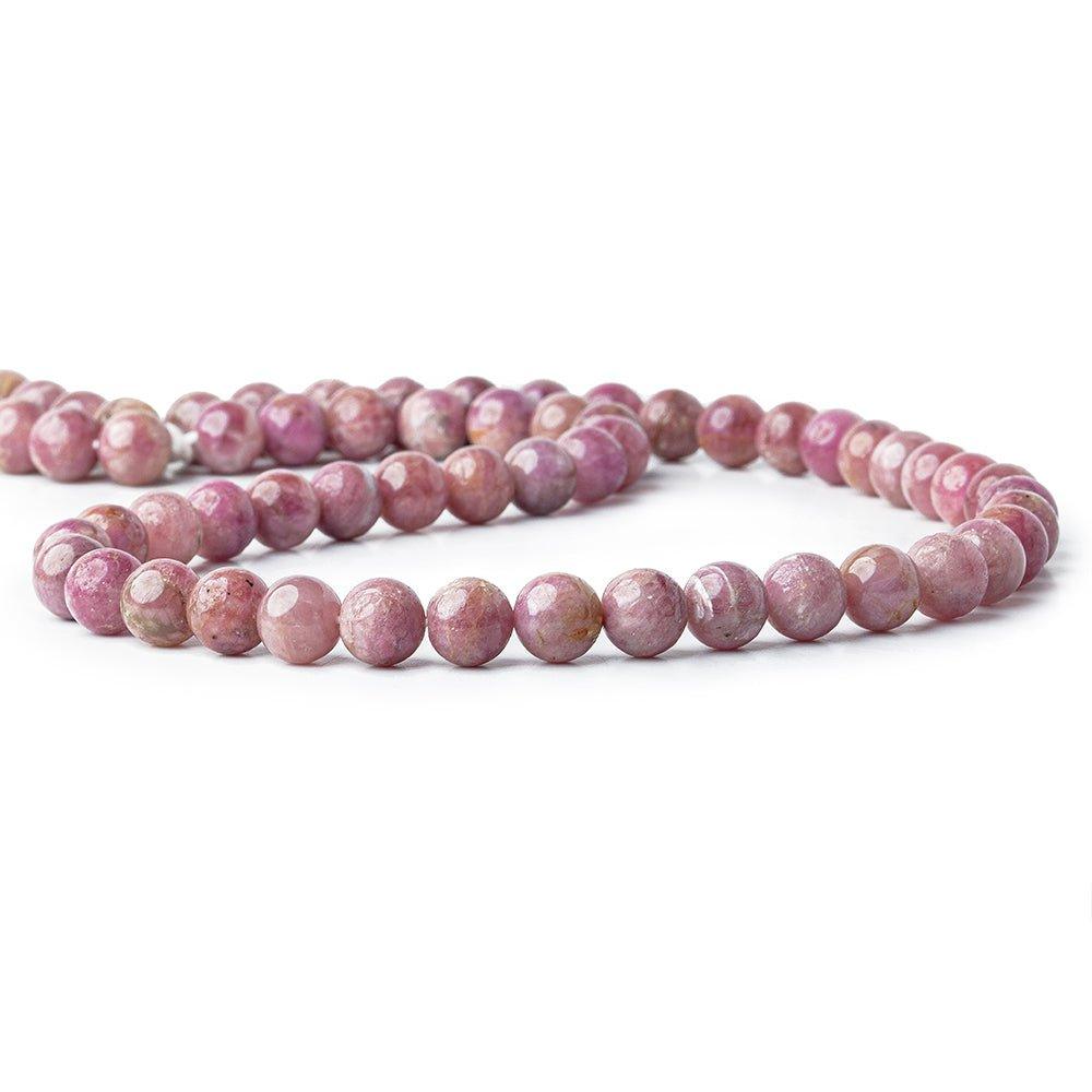 9mm Pink Tourmaline plain rounds 18 inch 51 beads - The Bead Traders