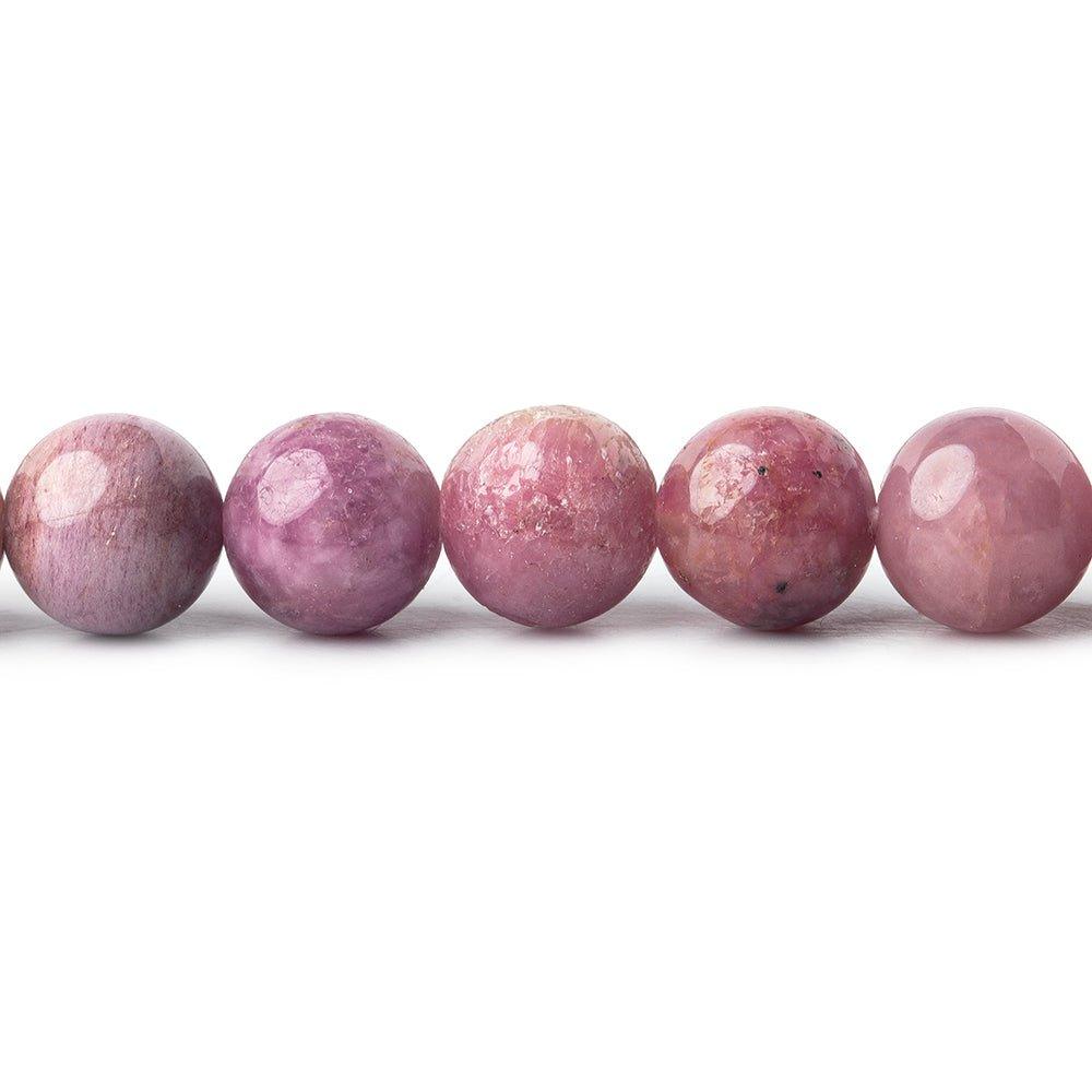 9mm Pink Tourmaline plain rounds 18 inch 51 beads - The Bead Traders