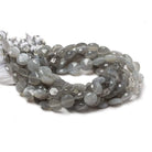 9mm Platinum Grey Moonstone Faceted Coins 8 inch 23 beads - The Bead Traders