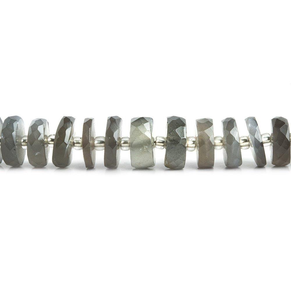9mm Platinum Moonstone Faceted Rondelle Beads 16 inch 94 pieces - The Bead Traders