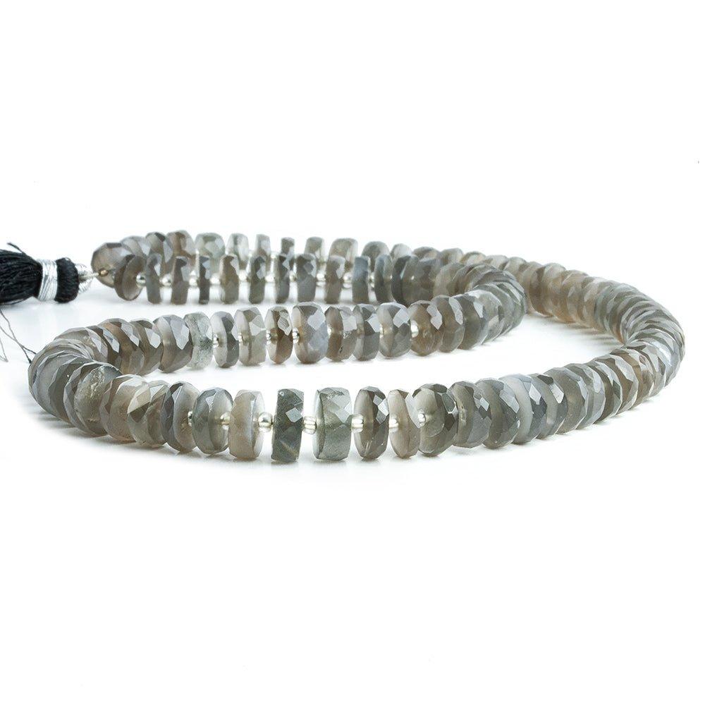9mm Platinum Moonstone Faceted Rondelle Beads 16 inch 94 pieces - The Bead Traders