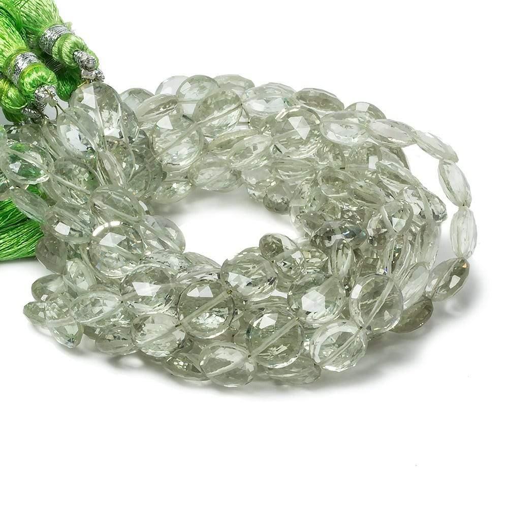 9mm Prasiolite Faceted Coin Beads 8 inch 23 pieces - The Bead Traders