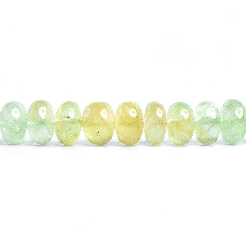 9mm Prehnite Plain Rondelle Beads 8 inch 38 pieces - The Bead Traders