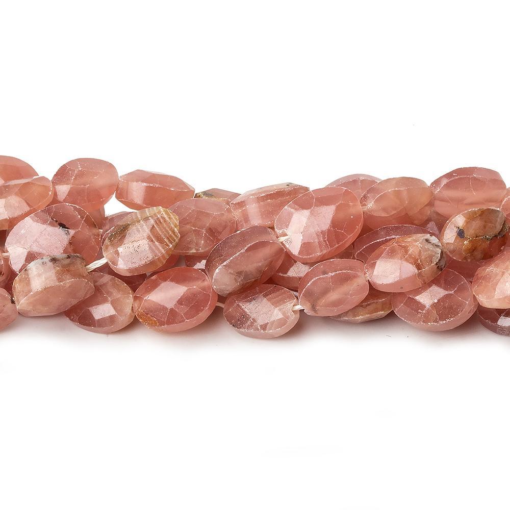 9mm Rhodochrosite Faceted Oval Beads, 16 inch - The Bead Traders
