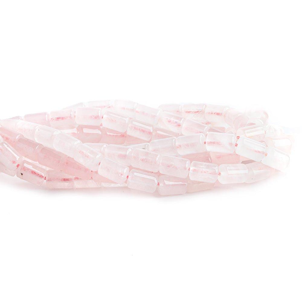 9mm Rose Quartz Plain Cylinder Beads, 16 inch - The Bead Traders