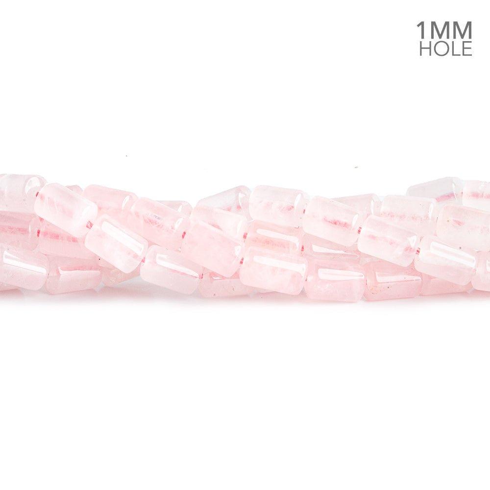 9mm Rose Quartz Plain Cylinder Beads, 16 inch - The Bead Traders