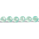 9mm Seablue Chalcedony Faceted Coins 8 inch 20 beads - The Bead Traders