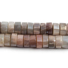 9mm Silver Mystic Multi Moonstone faceted Heishi beads 8 inch 44 pieces - The Bead Traders