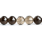 9mm Smoky Quartz Faceted Round Beads 16 inch 49 pieces - The Bead Traders
