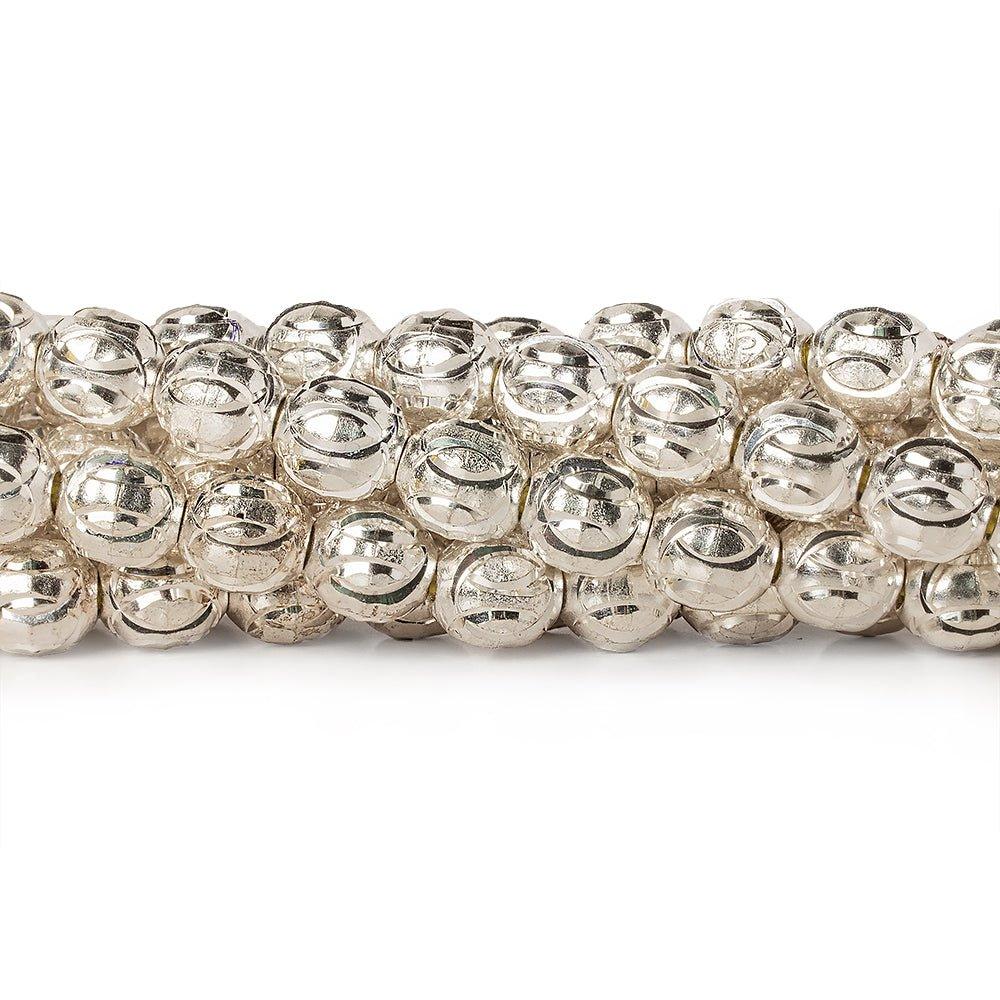 589 - 9mm Sterling Silver Twisted Corrugated Round Bead
