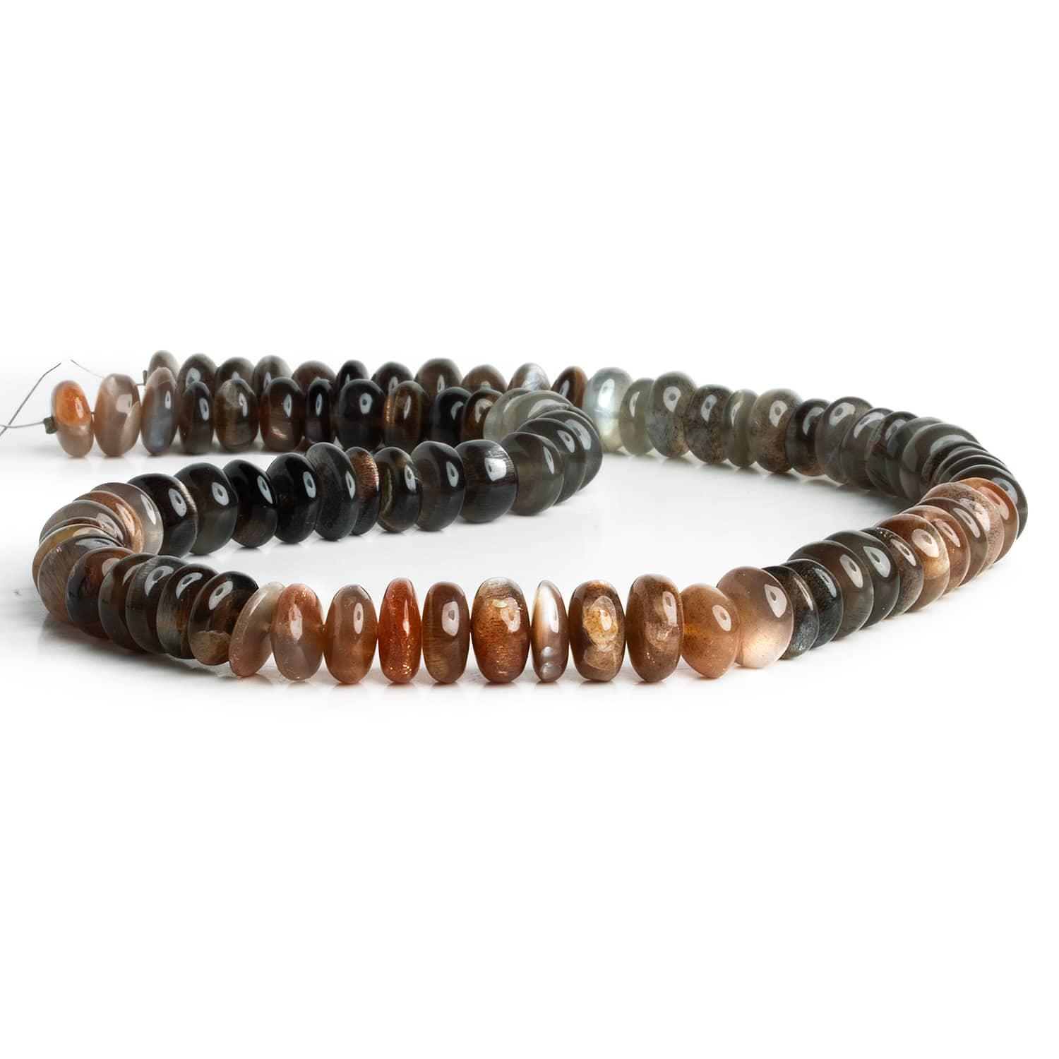 9mm Sunstone & Moonstone Plain Rondelles 16 inch 80 beads - The Bead Traders