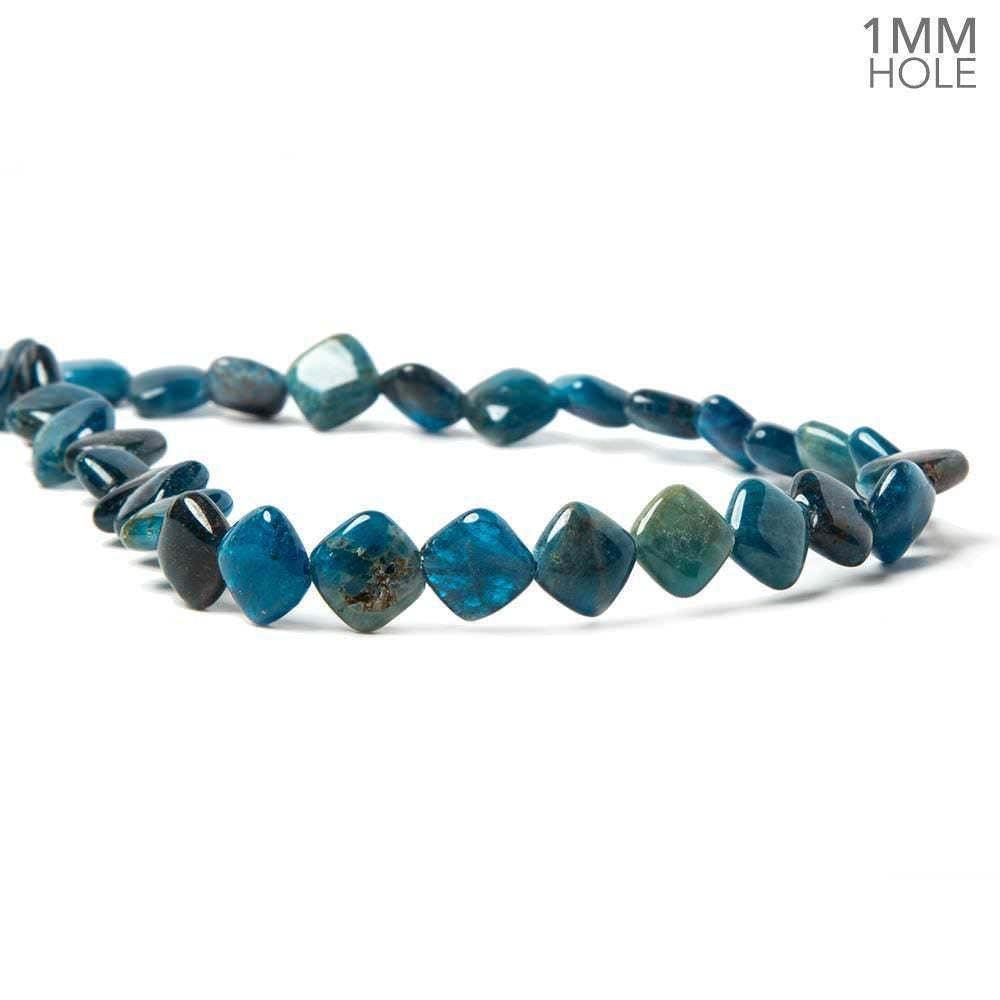 9mm Teal Blue Apatite Pillow Beads 16 inches 44 pieces - The Bead Traders