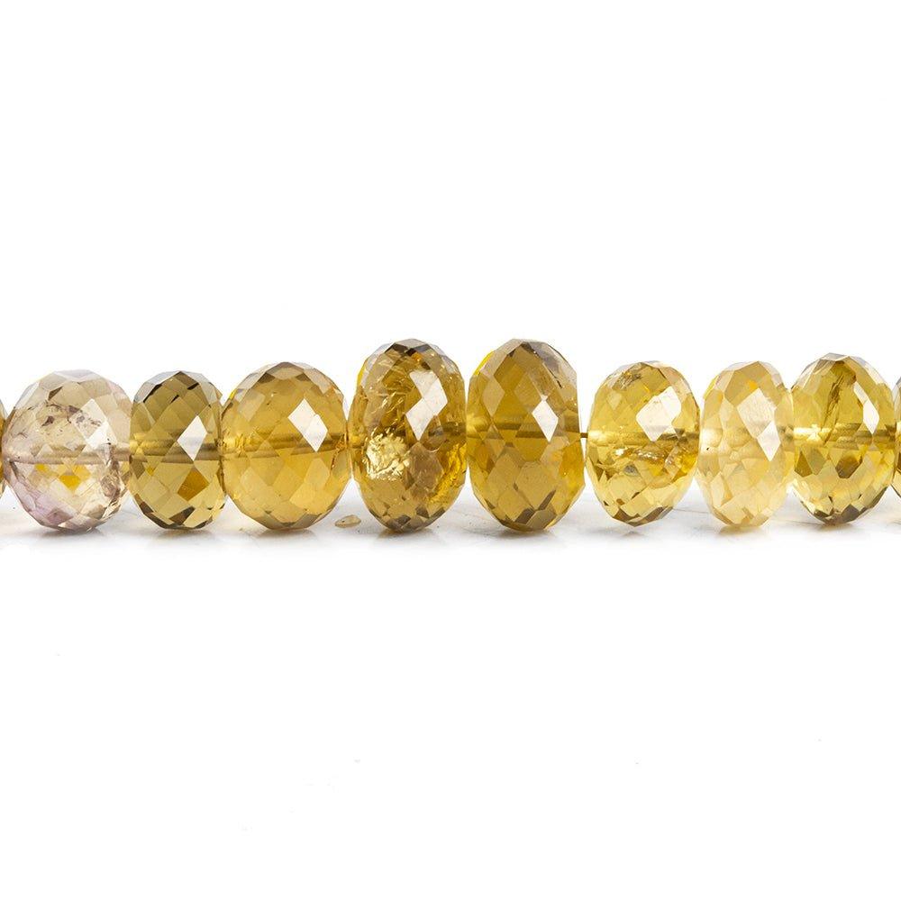 9mm Whiskey Quartz Faceted Rondelle Beads 17 inch 86 pieces - The Bead Traders