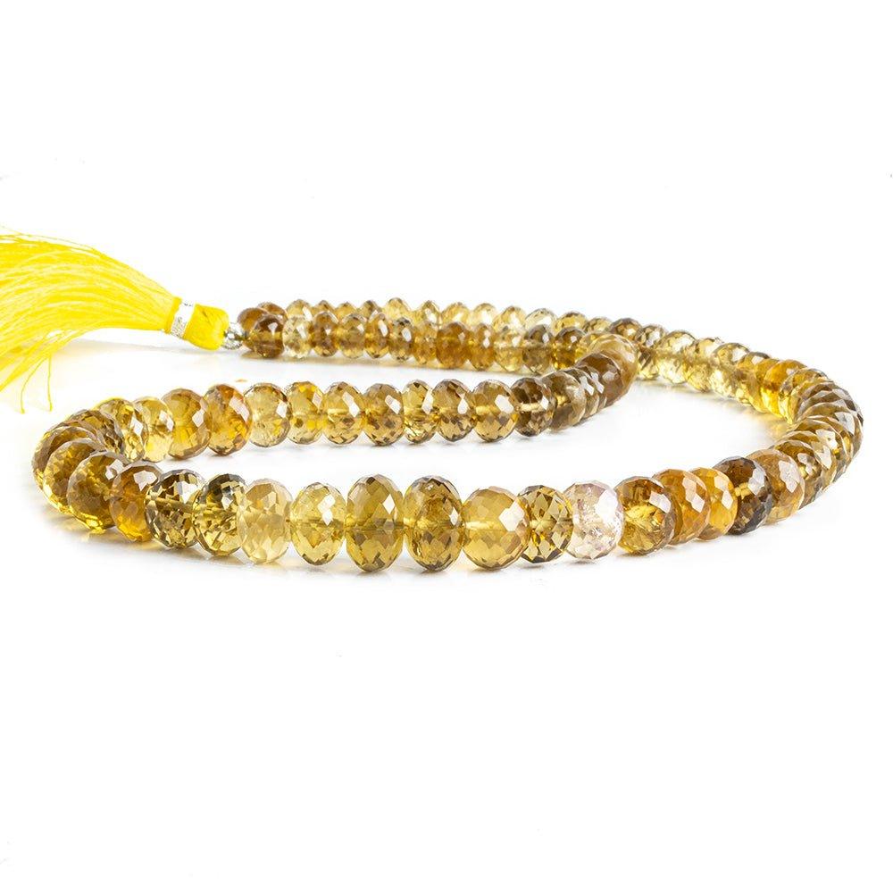 9mm Whiskey Quartz Faceted Rondelle Beads 17 inch 86 pieces - The Bead Traders