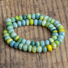 9mm Yellow & Green Opal Plain Rondelles 16 inch 60 beads - The Bead Traders